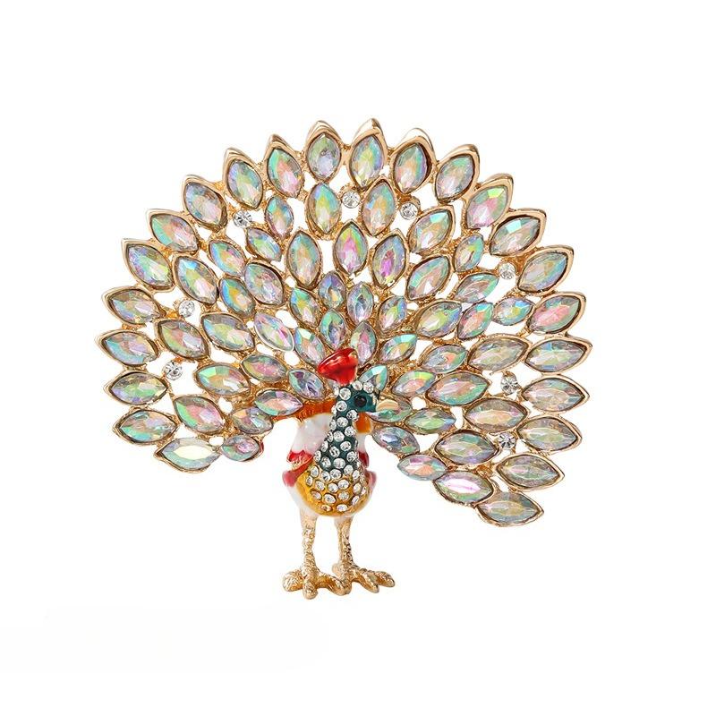 Peacock Brooch for Women, European and American Fashion, Clothing Accessories, Vintage Animal High-end Chest Flower