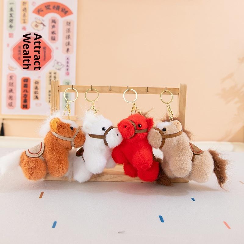 2026 Year Of The Horse Mascot Plush Toy Pendant Soft Realistic  Born Gifts Pony Doll Home Decoration Ornament