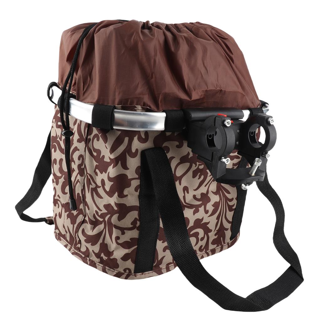 Collapsible Bike Basket Flower Printed Small Pet Cat Dog Carrier Bag Detachable Bicycle Handlebar