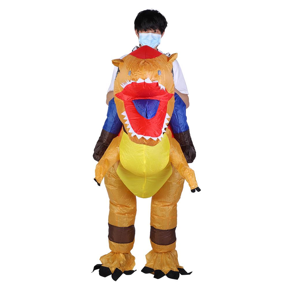 Dinosauří nafukovací halloweenský kostým pro dospělé Dítě s dmychadlem Vzduch Festivaly Party DekoraceX115