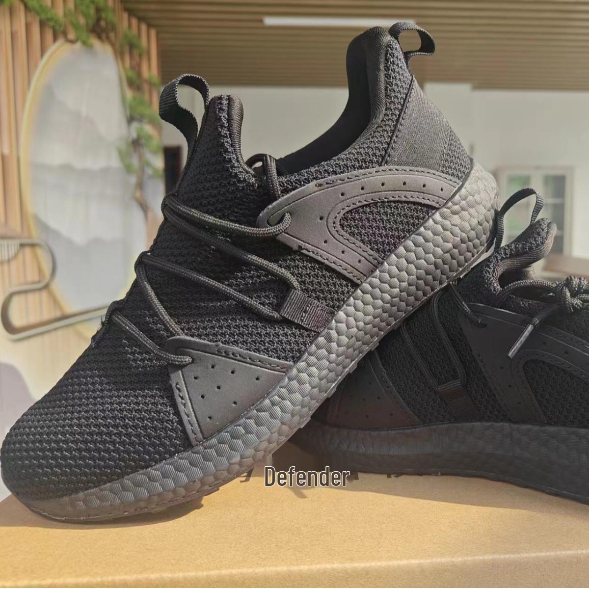 Men’s Ultra-light Black Combat Training Shoes: Breathable Summer Outdoor Sports Footwear for Firefighter Physical Training 45