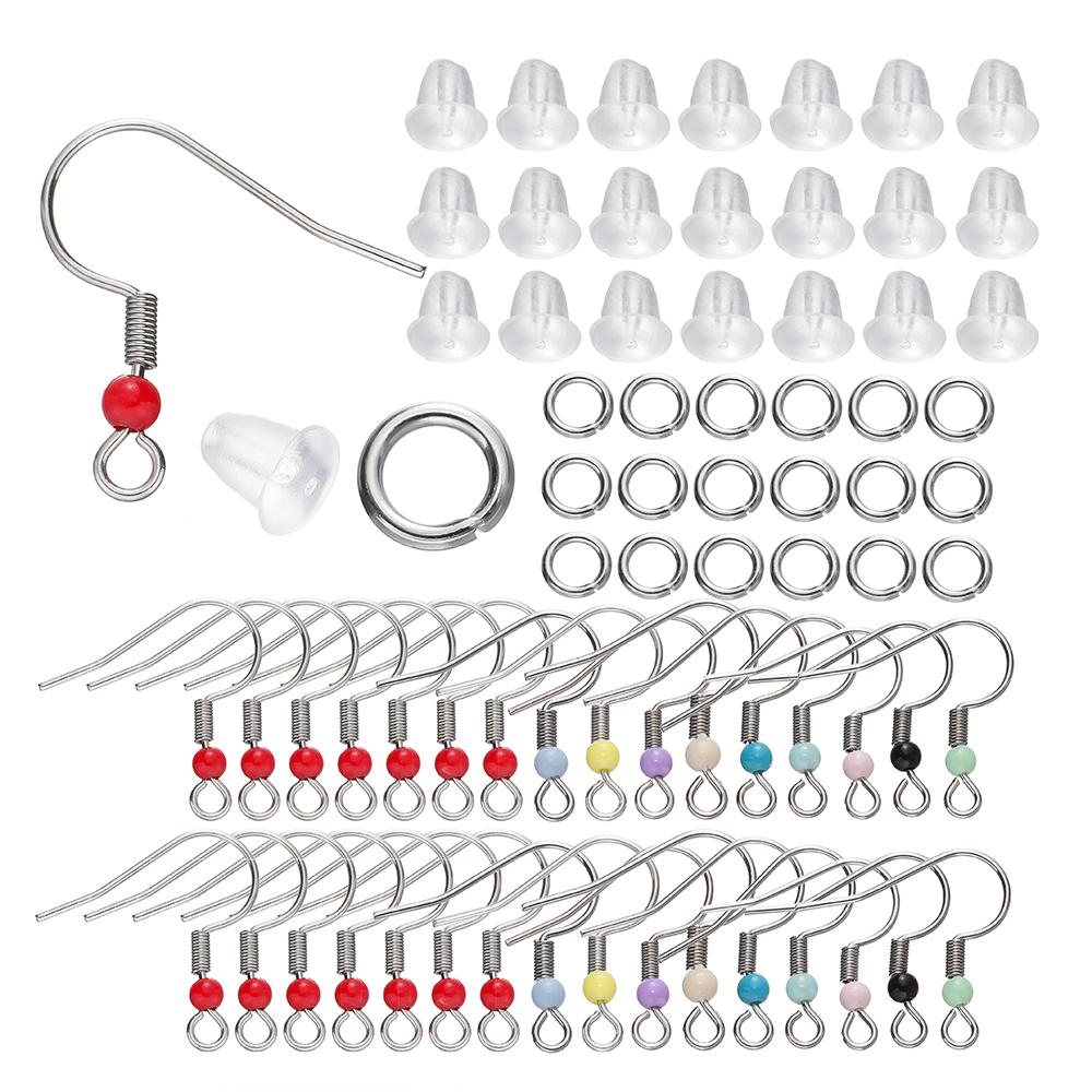 900pcs/Set Earrings Set Stainless Steel Earring Hooks Open Jump Rings Ear Plug Connects for DIY Jewelry Making Findings Supplies