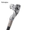 Silver Lion Head Resin Walking Cane Fashion Decorative Steel Stick Gentleman Lion Performance Stage Cane 93cm