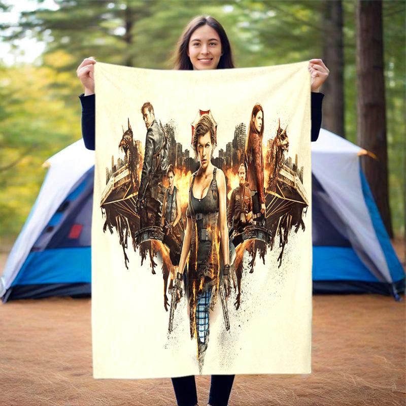 The sci-fi game Resident Evil features the Umbrella Corporation blanket a soft home furnishing nap decoration a warm Sherpa blanket for all seasons U3