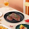 Black Wheat Straw 16PC Dinnerware Set: Plates, Bowls, Cups, Cutlery