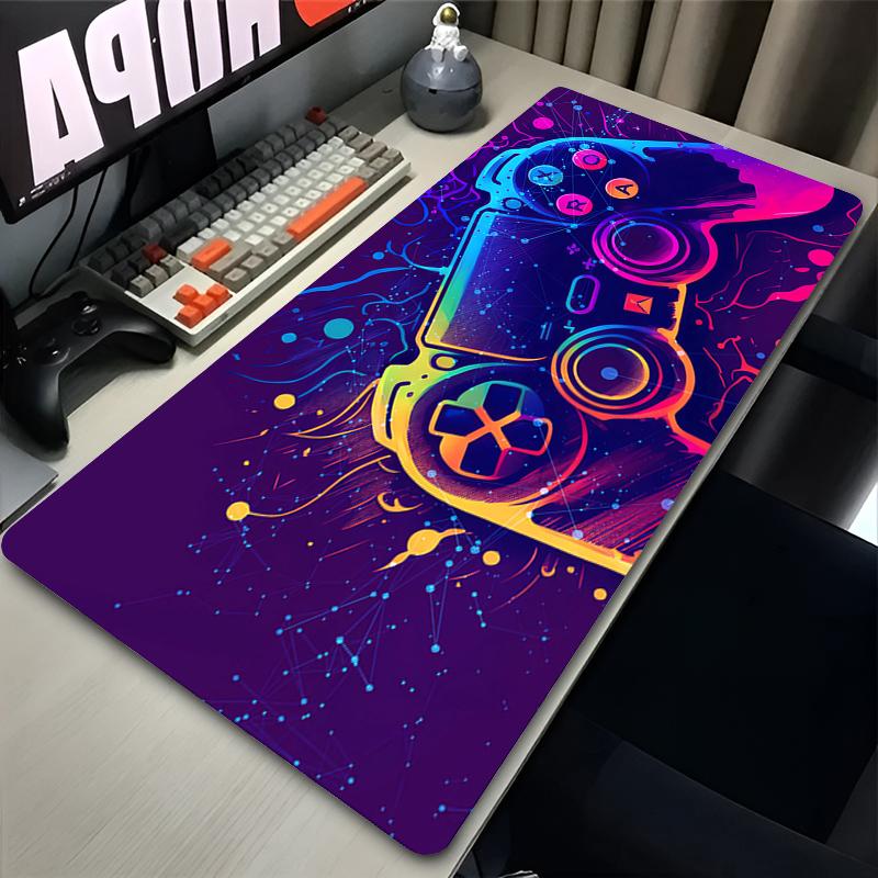 Gaming Mouse Pad Anime Gamer Keyboard Pad Gamepad Pattern Design Desk Mouse Mat Speed Rubber Cartoon PC Black And White Mousepad