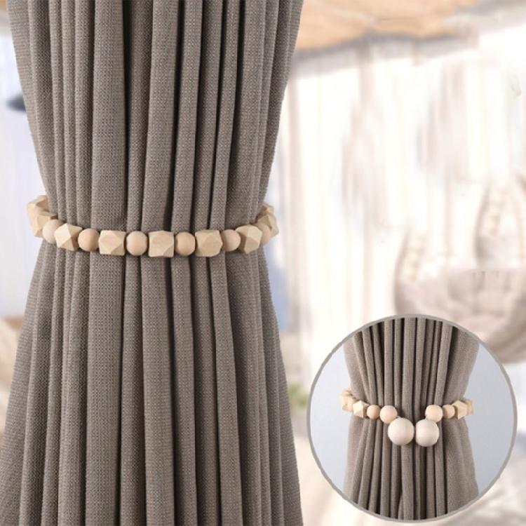 Wood Beads Curtain Holdbacks 6 Pack Magnetic Clasps Window Drapery Holder Tiebacks for Effortlessly Vintage Elegant
