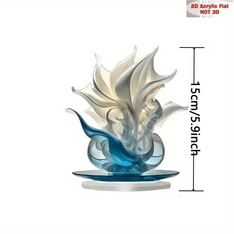 1 Stück elegante Lilienvase Heim- und Bürodekoration Ornamente, weiß und blau gestaltet Tischdekorationen