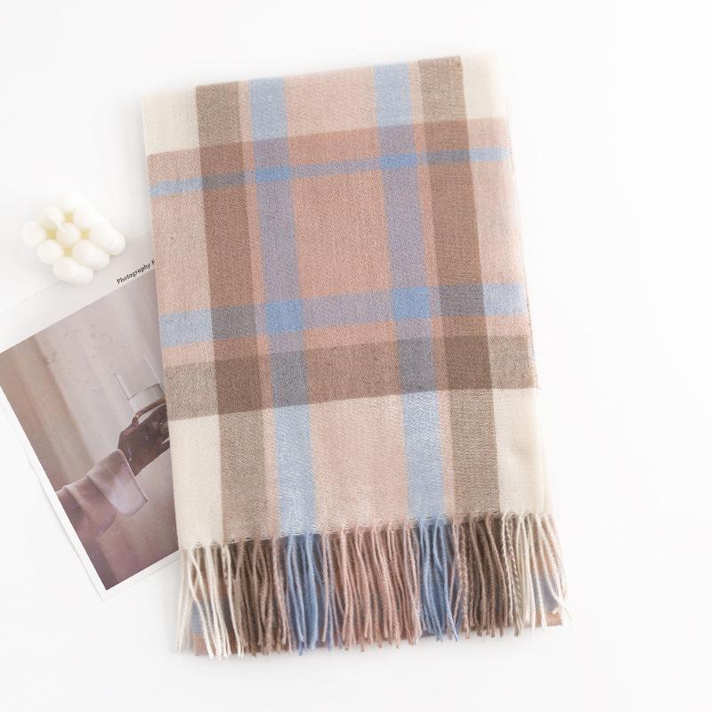 Fashion commuter imitation cashmere scarf Fashion versatile scarf Women's clear and simple scarf Warm and cold-proof shawl