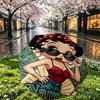 Spersonalizowany Parasol z Nadrukiem Betty Boop z Imieniem, Automatyczne Otwieranie i Zamykanie, Wytrzymały Stelaż z 8 Żebrami, do Codziennego Użytku, na Kemping i Piesze Wycieczki, Prezent Urodzinowy