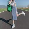 Women's Summer 2023 High Waist A-Line Slit Denim Skirt - Slim, Petite, Medium Length