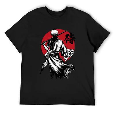 Gintoki Sumi-e T-Shirt Funny T-shirts Anime Clothes Aesthetic Clothes Oversize T-shirts Man Tee Shirts for Men