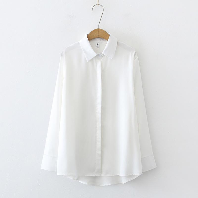 Satin Long Sleeved Women's Shirt with Style High-end Design Niche Professional Wear Commuting Slim Fit Top