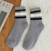 5/10 Pairs Striped Coral Fleece Socks for Men Winter Thickened Warm Mid Calf Socks Home Floor Socks Comfortable