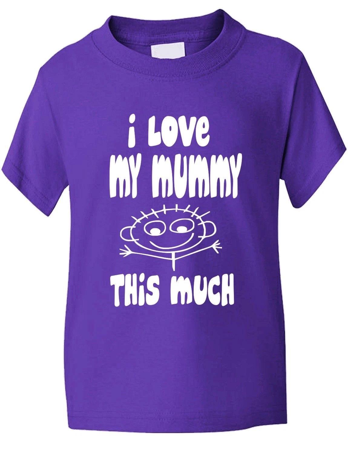 I Love My Mummy This Much Funny Kids Boys Girls T-Shirt Birthday Gift Age 1-13 S