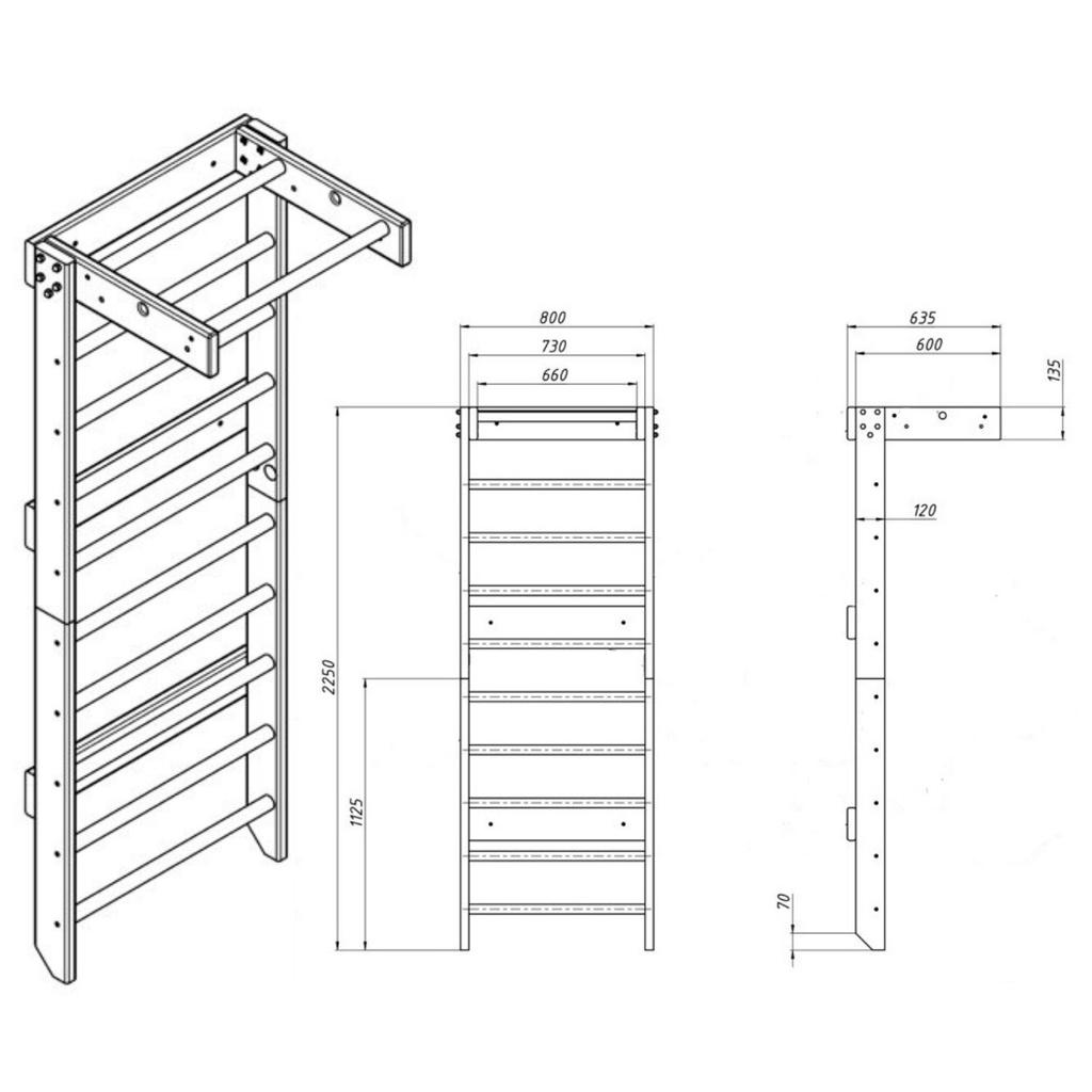 Gymnastic ladder Skandi white-wood