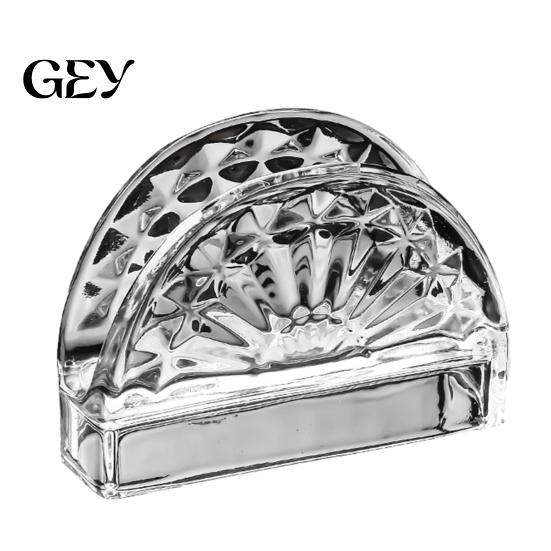 Anti-tip Paper Towel Dispenser Tissue Holder, Crystal Glass Modern Style, Durable Scratch-Resistant Napkin Holder for Restaurant Organizer,