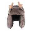 Warm Faux Mink Hat Women Men Winter Thick Ear Protection Beanie With Deer Antler Design Casual Outdoor