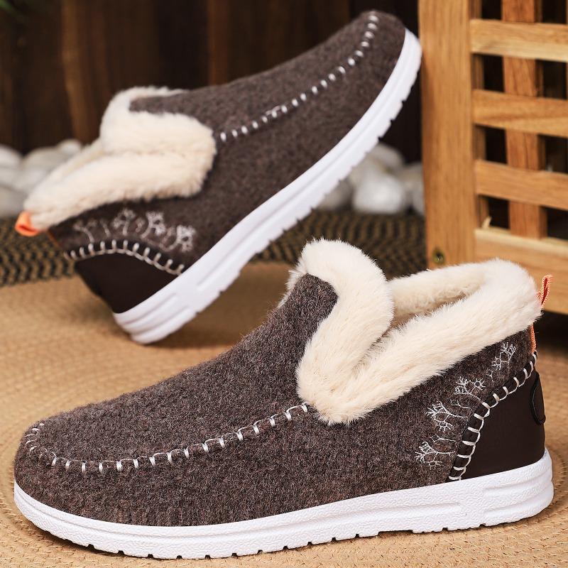 Plus Size RU35-45 Winter Women's Cotton Shoes Plus Velvet Thickened Snow Boots One-step Short Boots Fashion Warm Cotton Boots
