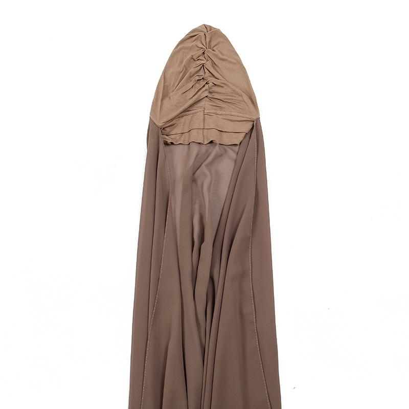 New Instant Chiffon Hijab With Underscarf Cap Muslim Inner Headband Women Cap Bonnet Long Shawl With Jersey Underscarf Headscarf
