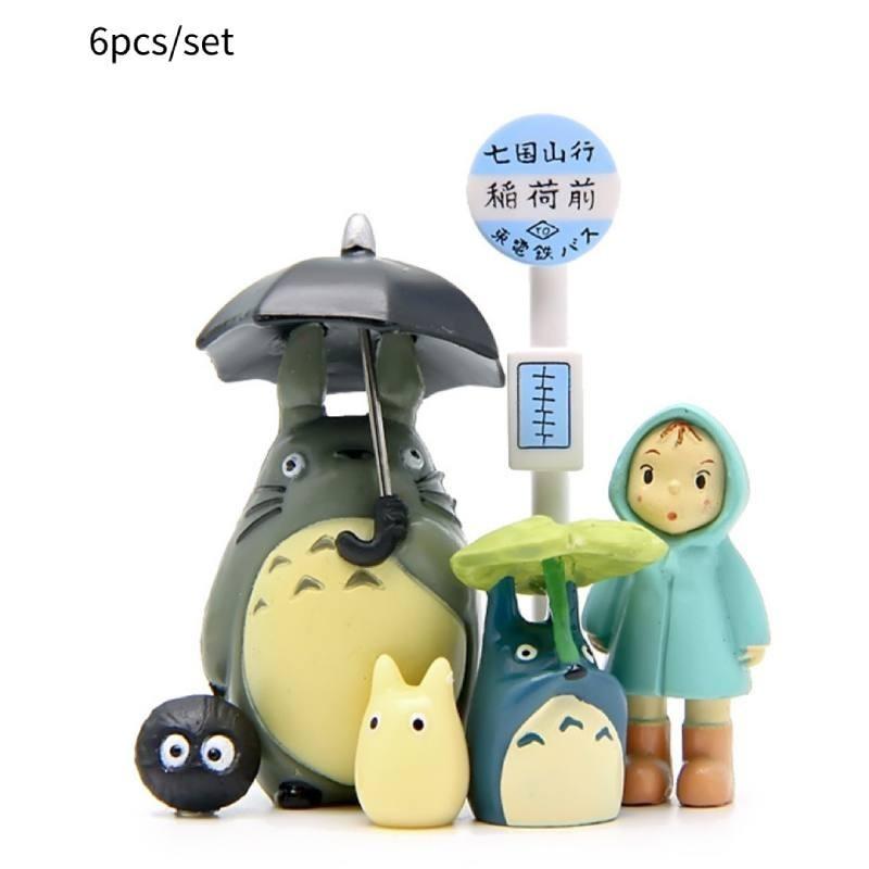 Cartoon Cat Umbrella Shade Micro Landscape Gardening Doll Set Pvc Material