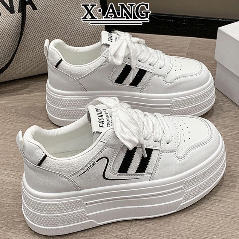 Cm Height Increase Small Women's Shoes Leather Platform White Shoes Board Shoes Autumn New Casual Sports Shoes