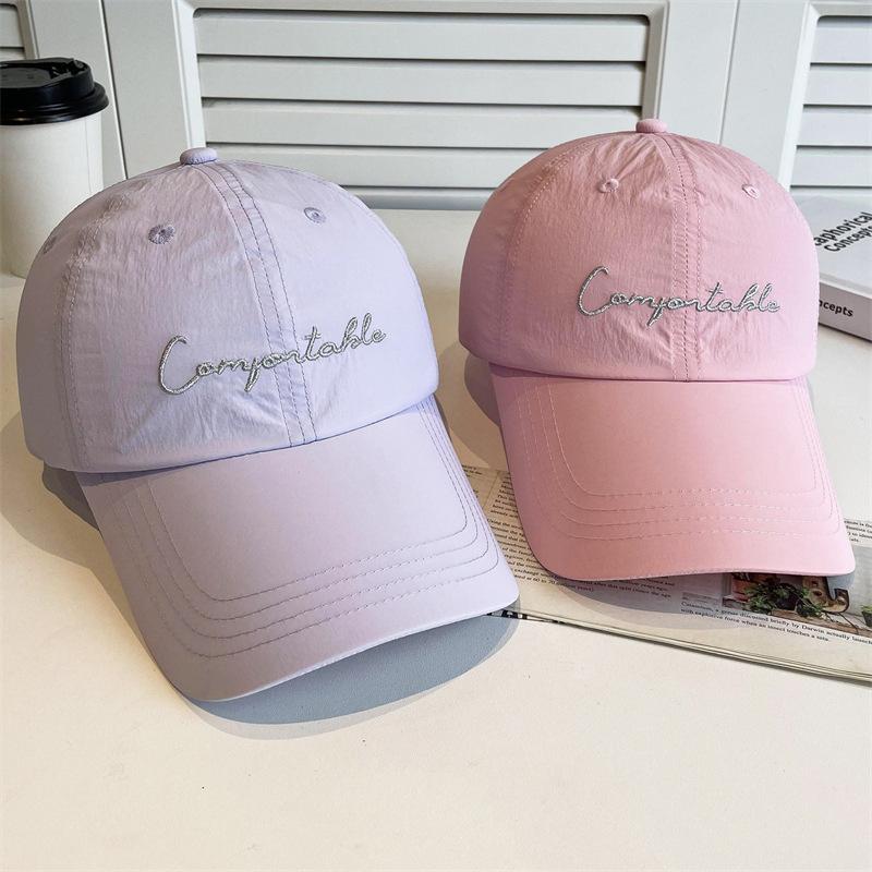 Spring Summer Thin Quick-Drying Candy Colored Baseball Cap Female Letter Sunshade Cap