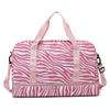 Large capacity portable striped fitness bag can be set with trolley case, women's business trip travel bag, portable luggage storage bag