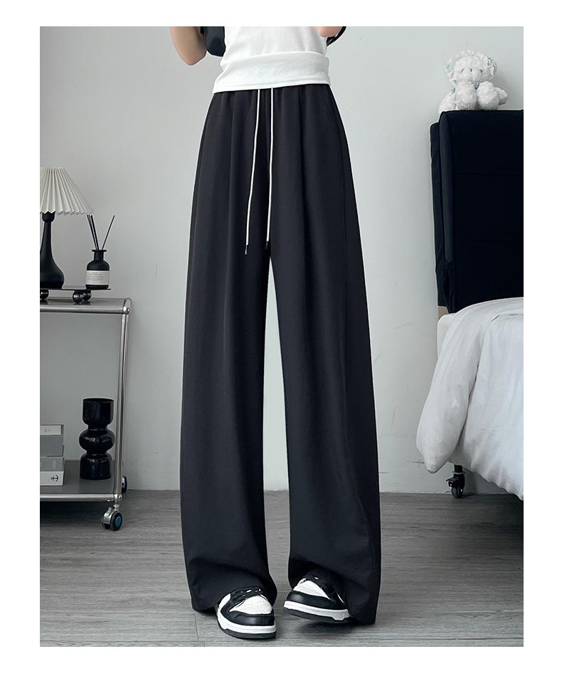 White Women's Wide-Leg Quick-Dry Ice Silk Pants