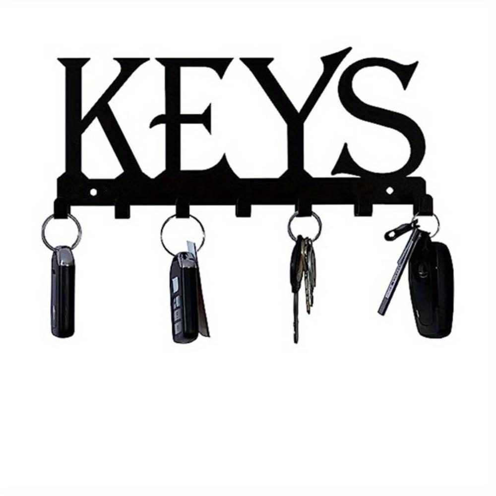

Forged Iron Key Holder Wall Mount 7 Hook Black Metal Entryway Organizer