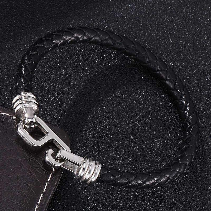New Design Braided Leather Bracelet For Men Women Stainless Steel Clasp Male Bracelets Bangles Men Jewelry Gift