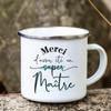 Thank You Super Teacher Mugs Creative Coffee Cups Drinks Water Cup Enamel Camping Mug School Home Handle Drinkware Teacher Gifts