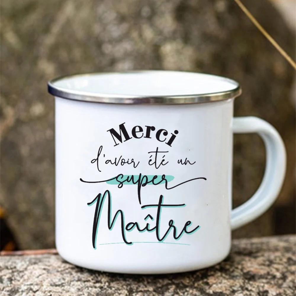 Thank You Super Teacher Mugs Creative Coffee Cups Drinks Water Cup Enamel Camping Mug School Home Handle Drinkware Teacher Gifts