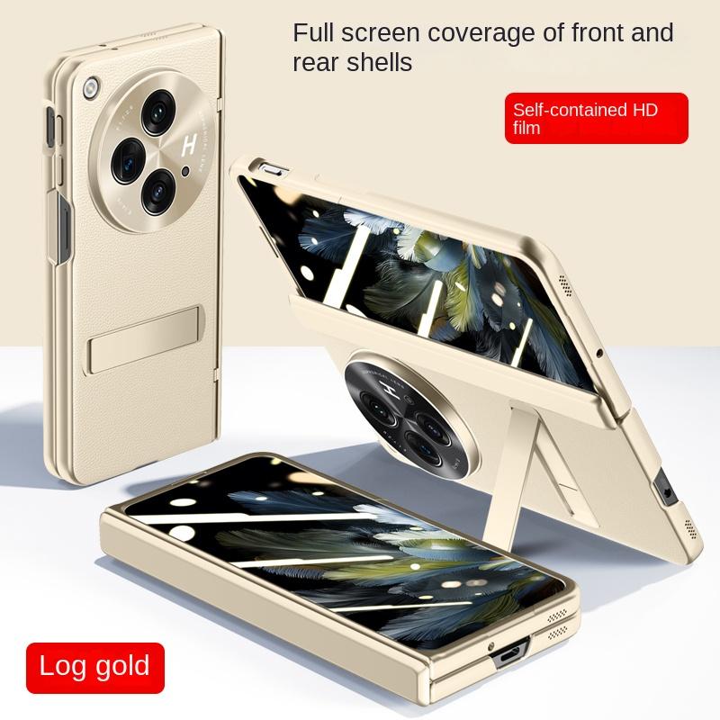 For OPPO Find N3 Case Skin PU Leather with Screen Glass Flim Stand Magnetic Protective Cover For OPPO Find N3 Full Cover Shell