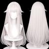 MSIWIGS Game Cosplay Wigs Synthetic Long Straight White Hair Heat Resistant Wig for Halloween Party