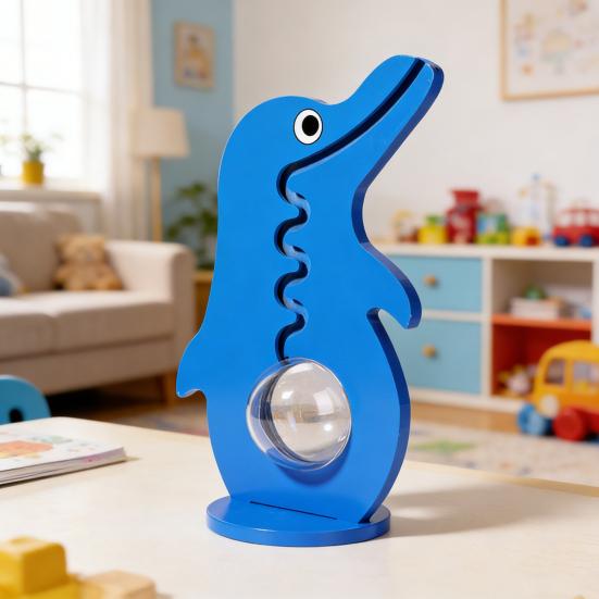 Holz Dinosaurier Sparschwein Klarer Acryl Bauch Münz Bargeld Behälter Jungen Mädchen Cartoon Hund Pinguin Geldsparen Box Dekoration