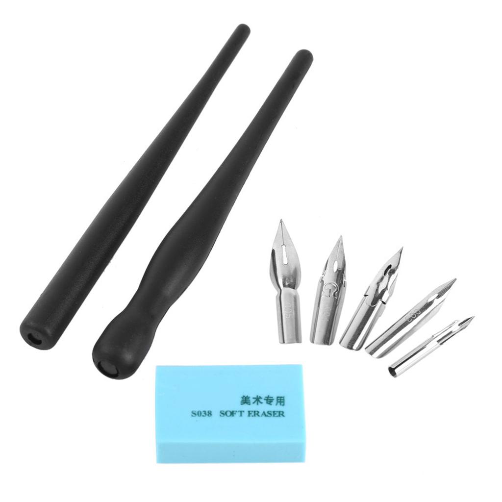 1 Set Manga Cartoon Comic Drawing Painting Kit Tool With 2 Pen Holders and 5 Nibs