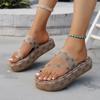 Fashion Women Platform Slippers New 2025 Summer Women Shoes Designer Flat Sandals Outdoor Floral Sandals Ladies Beach Slides Women