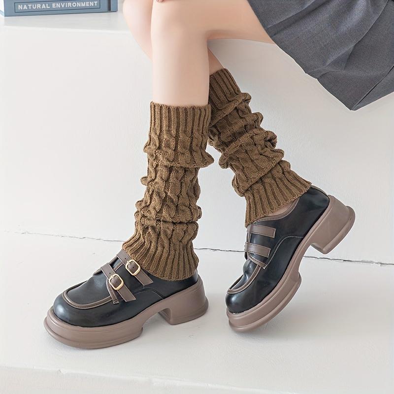 Women Boot Cuffs and Foot Protectors Lolita Heap Socks Autumn Winter Warm Tights Cosplay Knitted Foot Cover Japanese