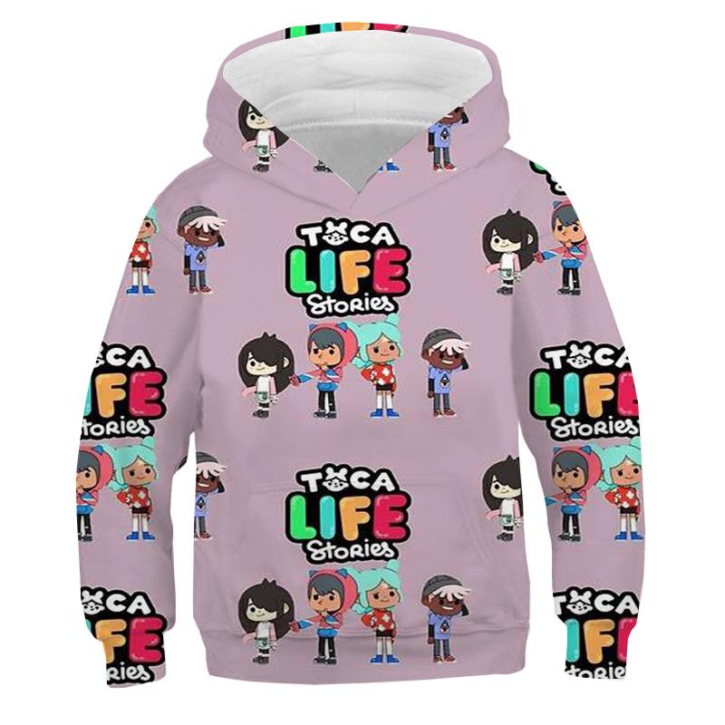 Hanorace Imprimare 3D Joc Toca Life World Toca Boca Creator Jucării Virtuale Hanorace Băiat Fată Hanorace cu Glugă Copii Hanorac Supradimensionat