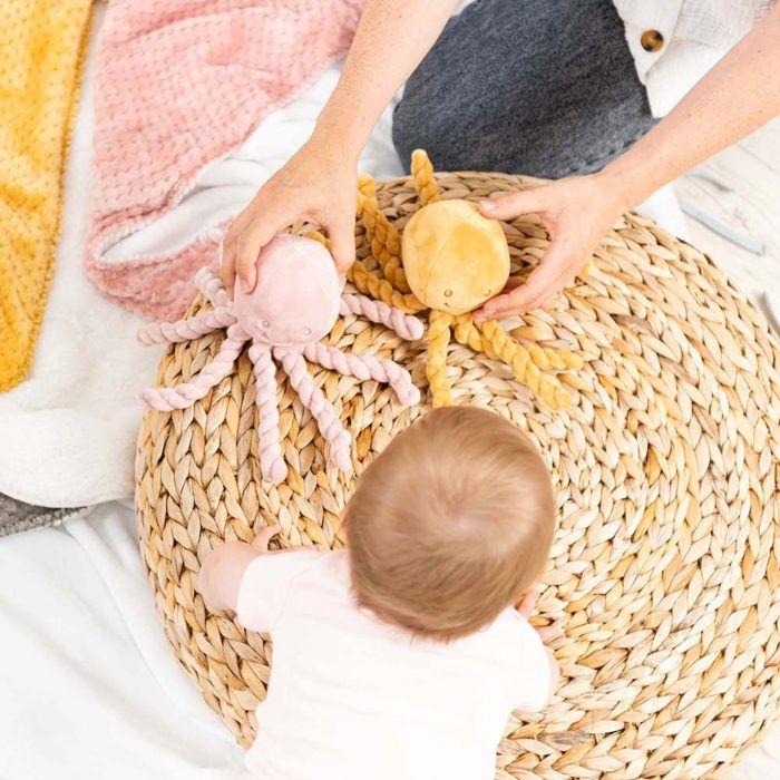 NATTOU Doudou Pieuvre Lapidou - 23 Cm - 100% Polyester - Ocre