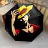 1 PC Automatic Folding Umbrella - One Piece Logo Pattern Portable Foldable Design With 8 Ribs Christmas Birthday Gifts