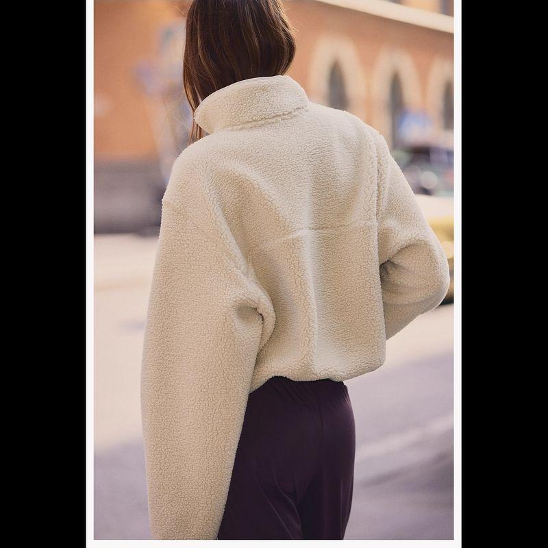 Zbzr Autumn New Women Clothes Loose Casual Temperament Simple Teddy Velvet Sports Top 1283772-