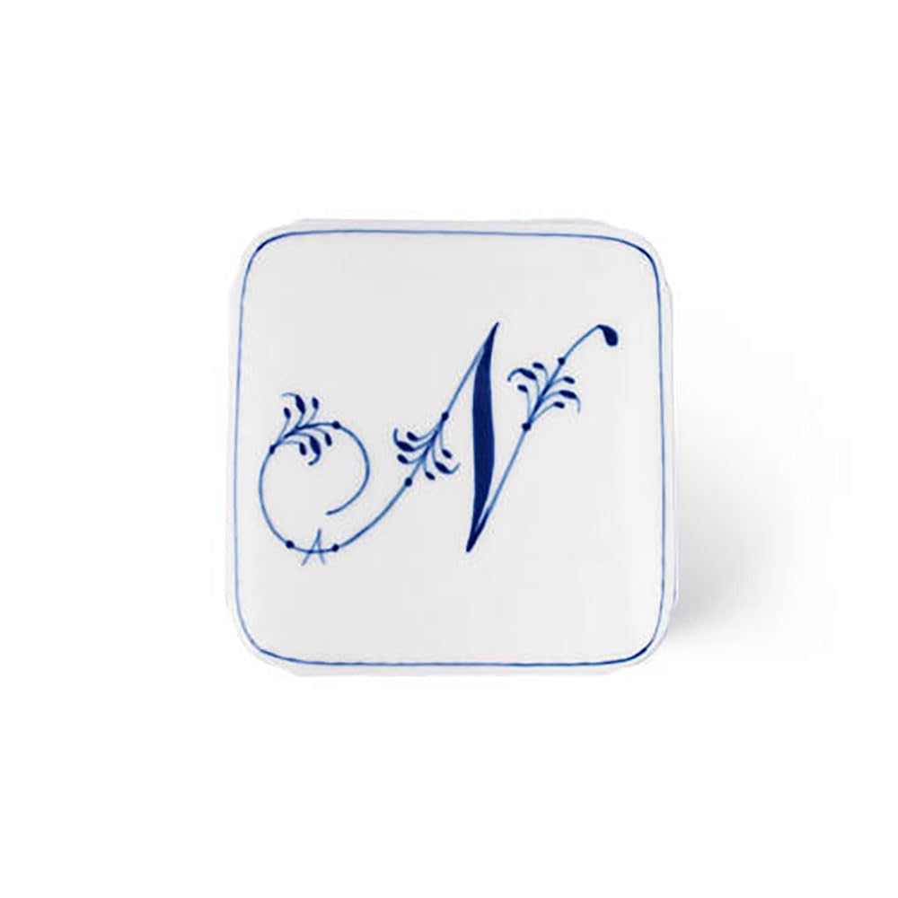 [Officially Imported] Royal Copenhagen Alphabet Collection Bonbonnière Square "N", 6cm Tall, 1075899