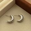 Light luxury minimalist classic metal crescent moon stud earrings niche exquisite earrings women's high sense fashion personality versatile earrings