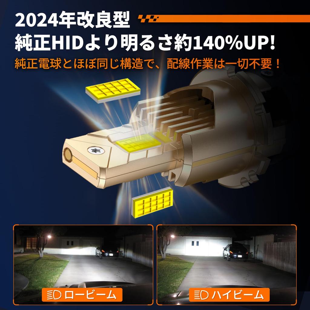 SEALIGHT D4S LED Super Bright Illumination Brightness Vehicle Inspection D4R LED No No Modification No Dark Replacement for OEM HID 2 Japanese