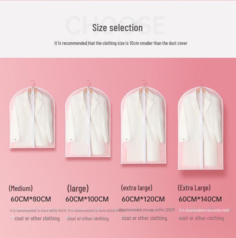 Waterproof and Washable Hanging Clothing Dust Cover for Cross-Border Households