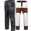 Herren Winddichte PU-Leder Motorradhose - Herbst/Winter Stil, Warm, Locker & Hohe Dehnbarkeit für Mittleren Alters und Ältere.
