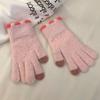 Warm Gloves Women's Candy-colored Small Jelly Beans, Coral Fleece Knitted Cute Wool, Cold-proof and Thickened, Available In Autumn and Winter