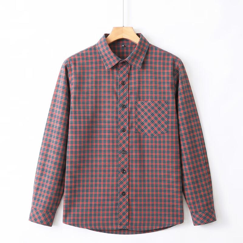 Langsaha Women's Loose-Fit Plaid Long-Sleeve Casual Shirt